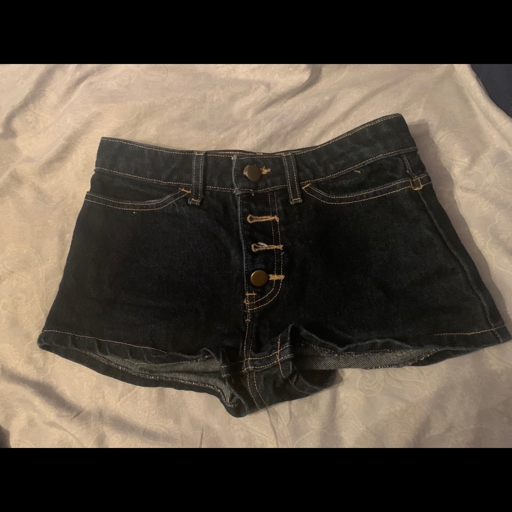 American Apparel dark blue denim shorts